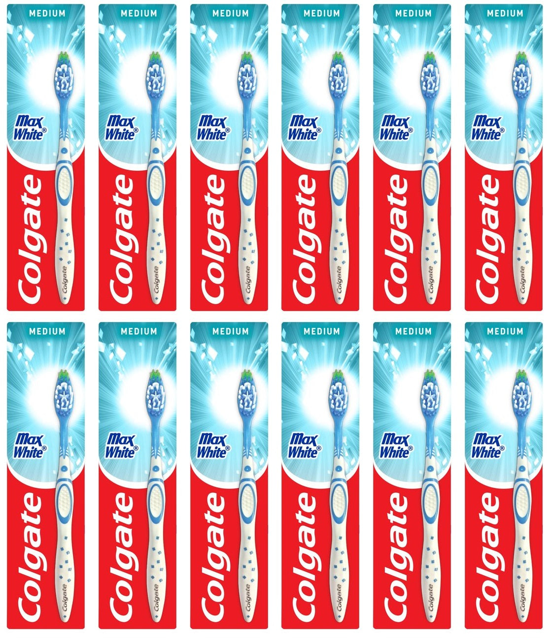 12 x Colgate Max White Medium Toothbrush Single