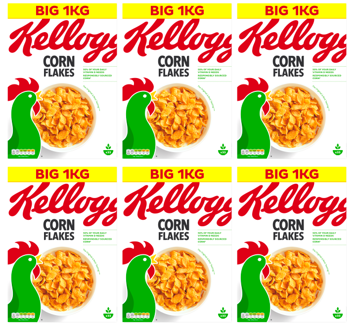 6 X Kelloggs Cornflakes 1Kg