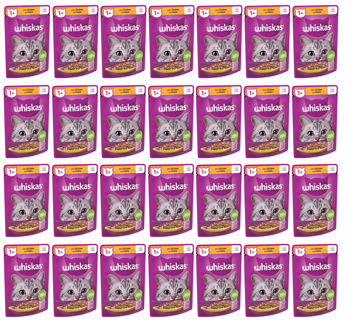 28 x Whiskas Cat 1+ Pouch Chicken & Jelly - 85GM