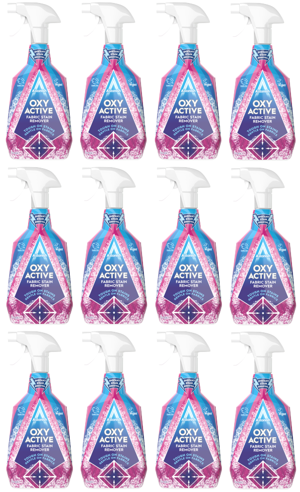 12 x Astonish Oxy Active Fabric Stain Remover - 750Ml