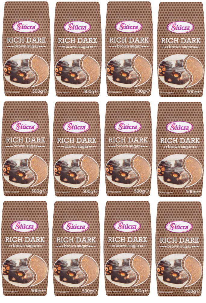 12 x Siúcra Rich Dark Brown Sugar 500G