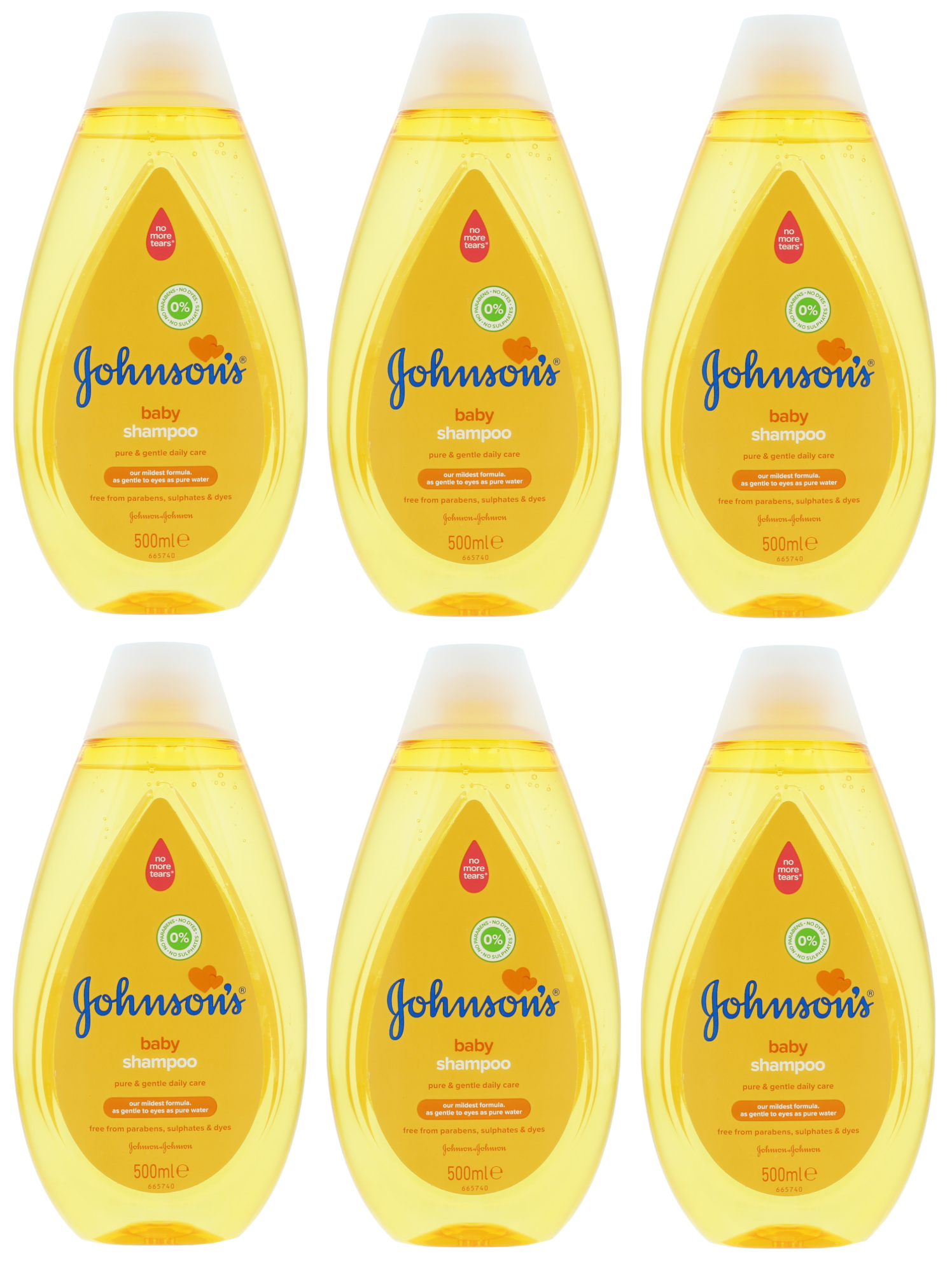 6 x Johnsons Baby Shampoo  - 500ML