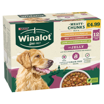 4 X Winalot Dog Meaty Chunks Jelly Selection 12X100GM