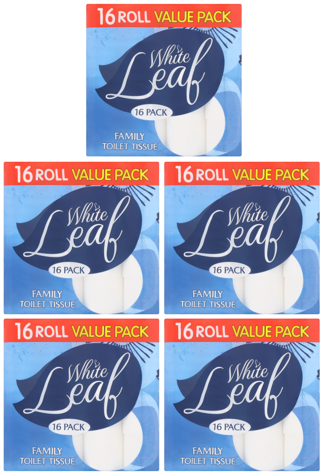 5 X White Leaf 16 Roll