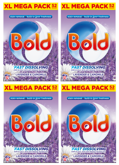 4 X Bold Powder Lavendar 52 Wash 3.12KG