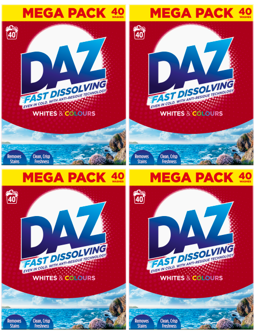 4 X Daz Powder 40 Wash 2.4KG