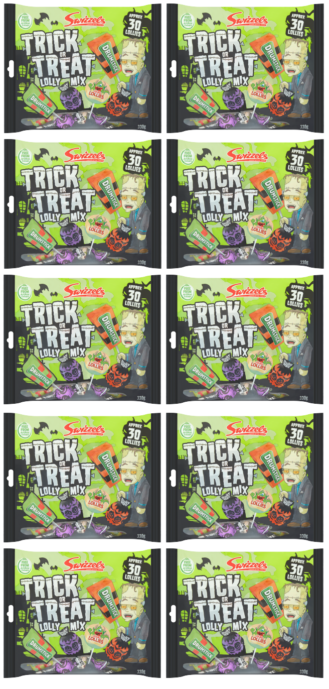 10 X Trick Or Treat Lolly Bag 330GM