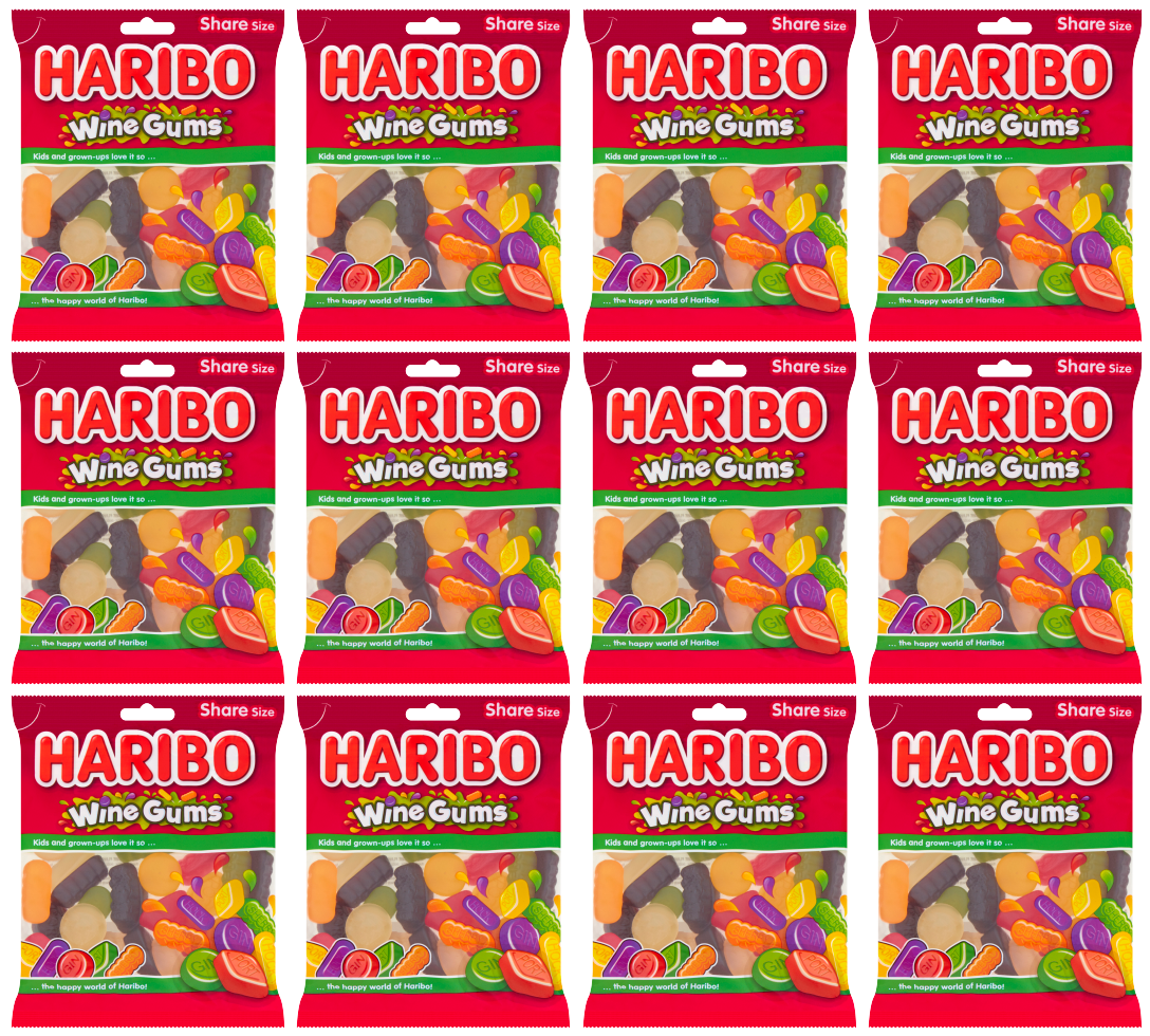 12 x Haribo Wine Gums 160Gm