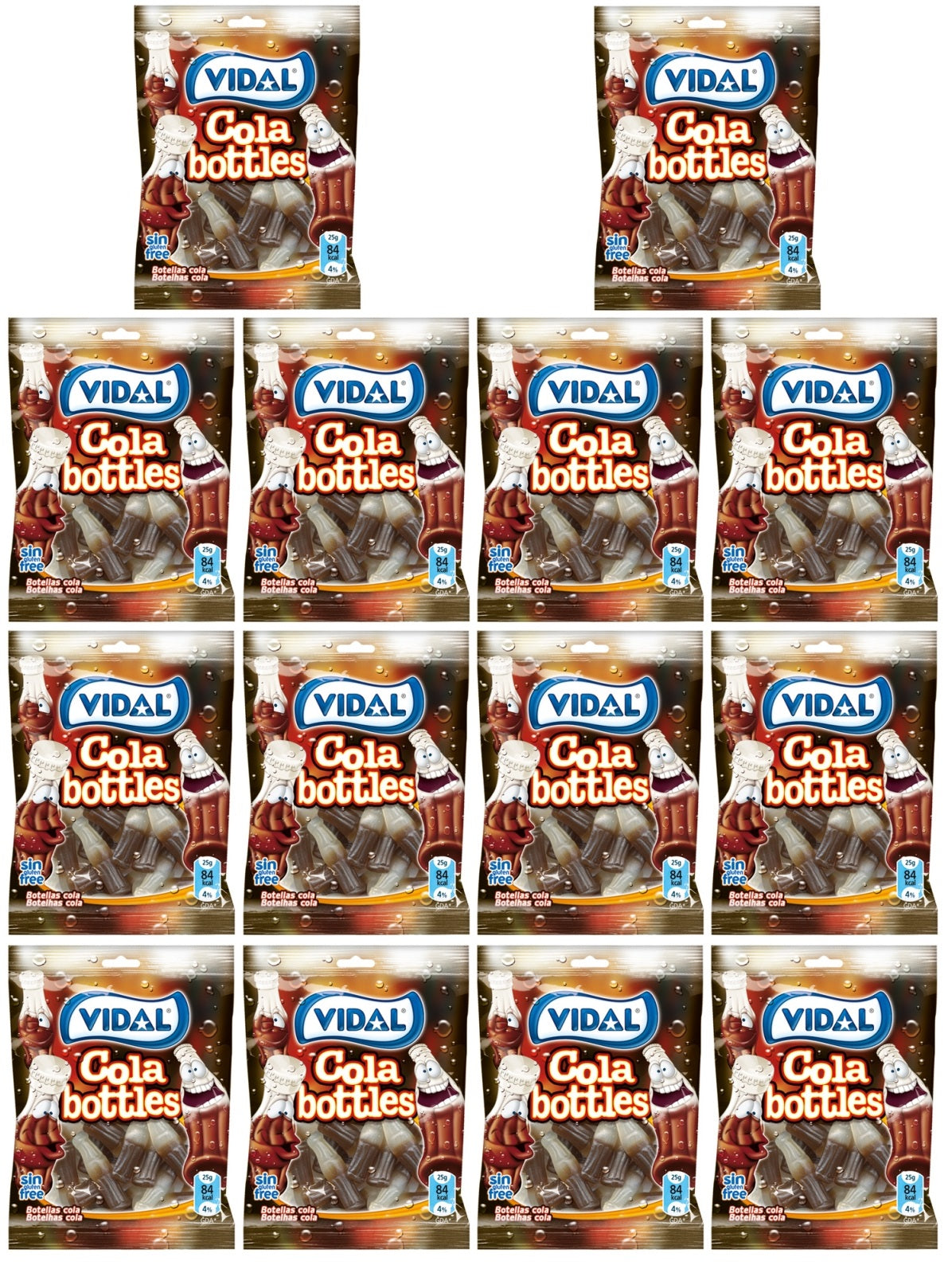 14 x Vidal Vidal Cola Bottles Bag 100Gm