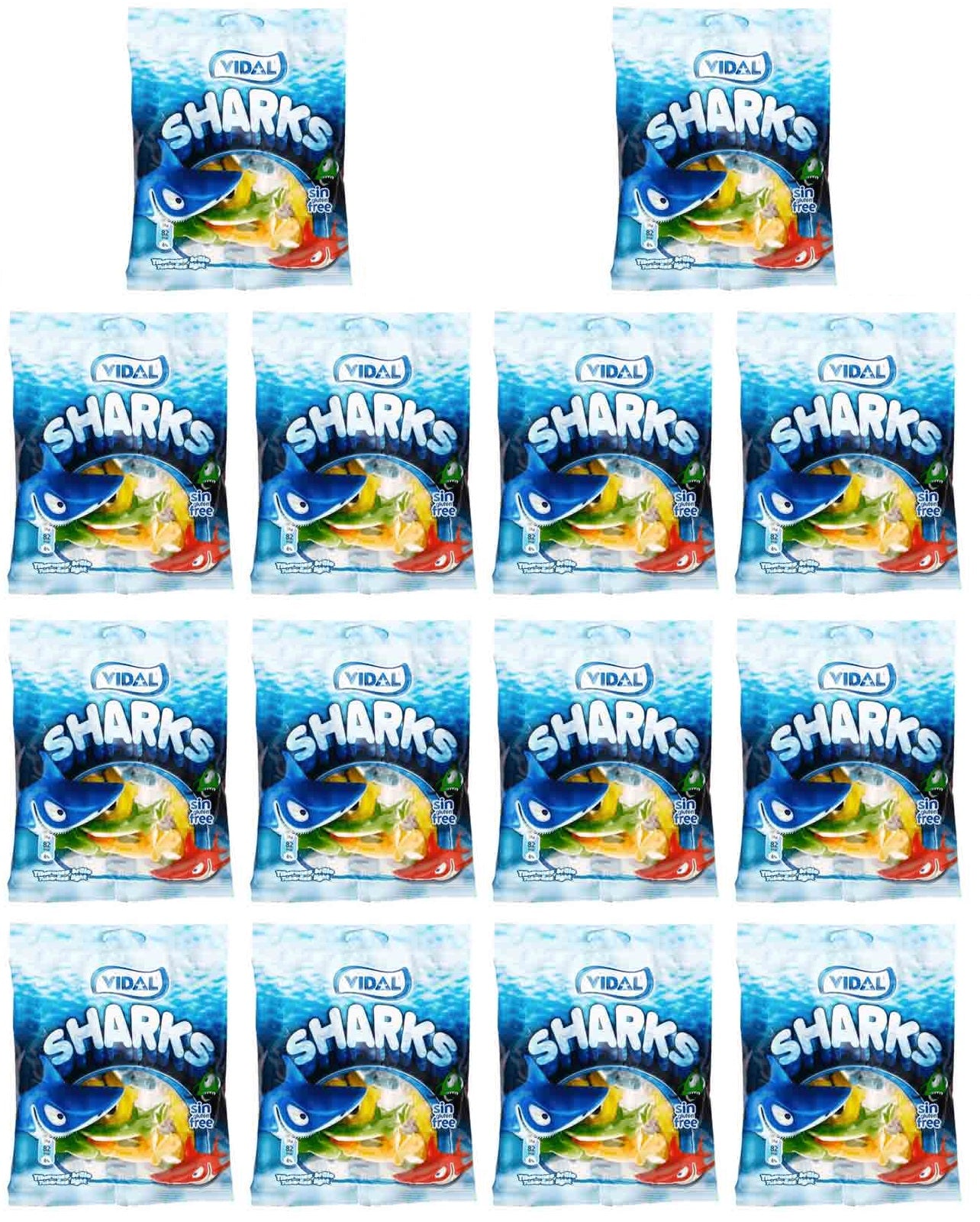 14 x Vidal Jelly Sharks Bag 100Gm