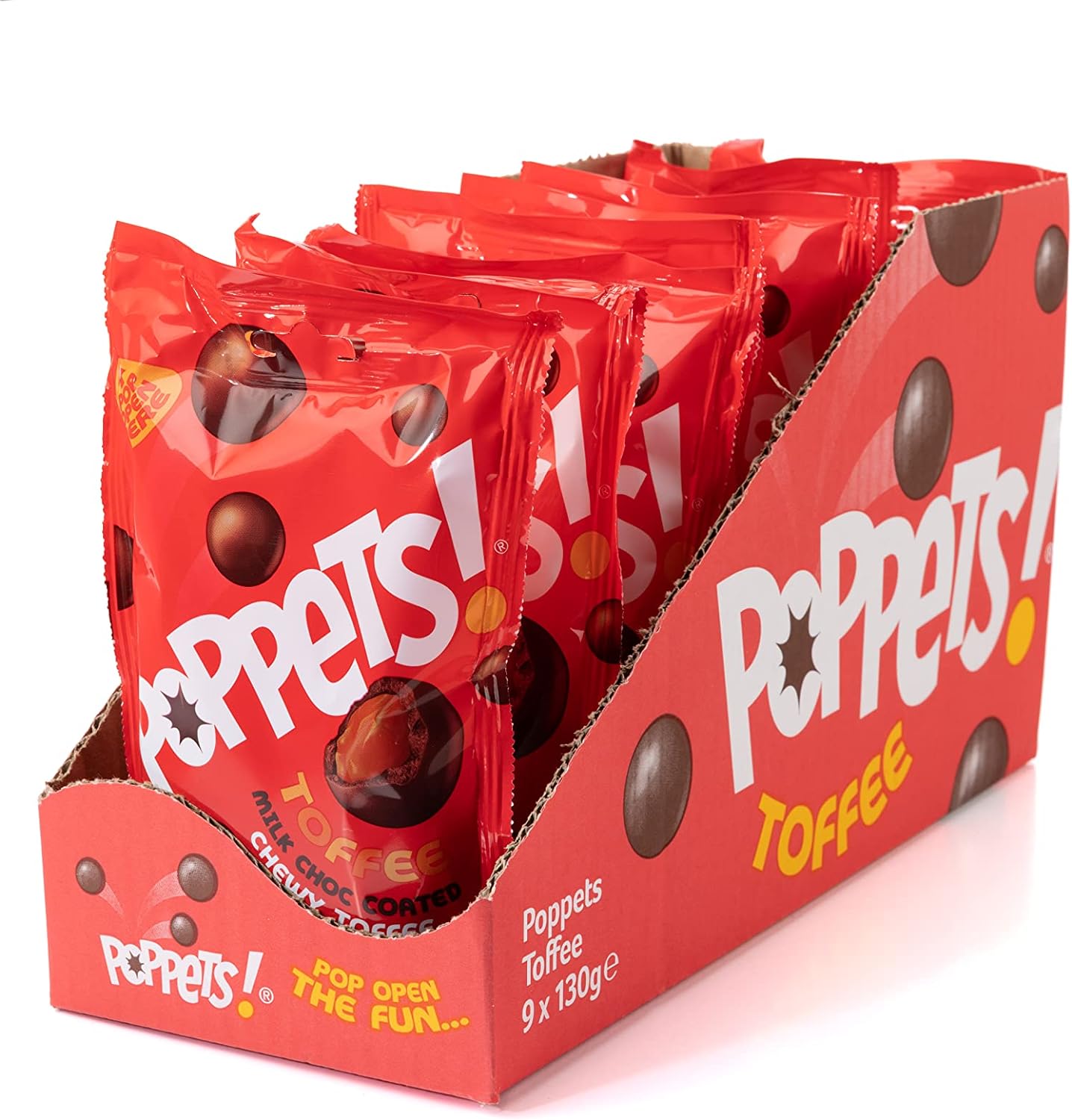 9 x Poppets Toffee Pouch - 130GM