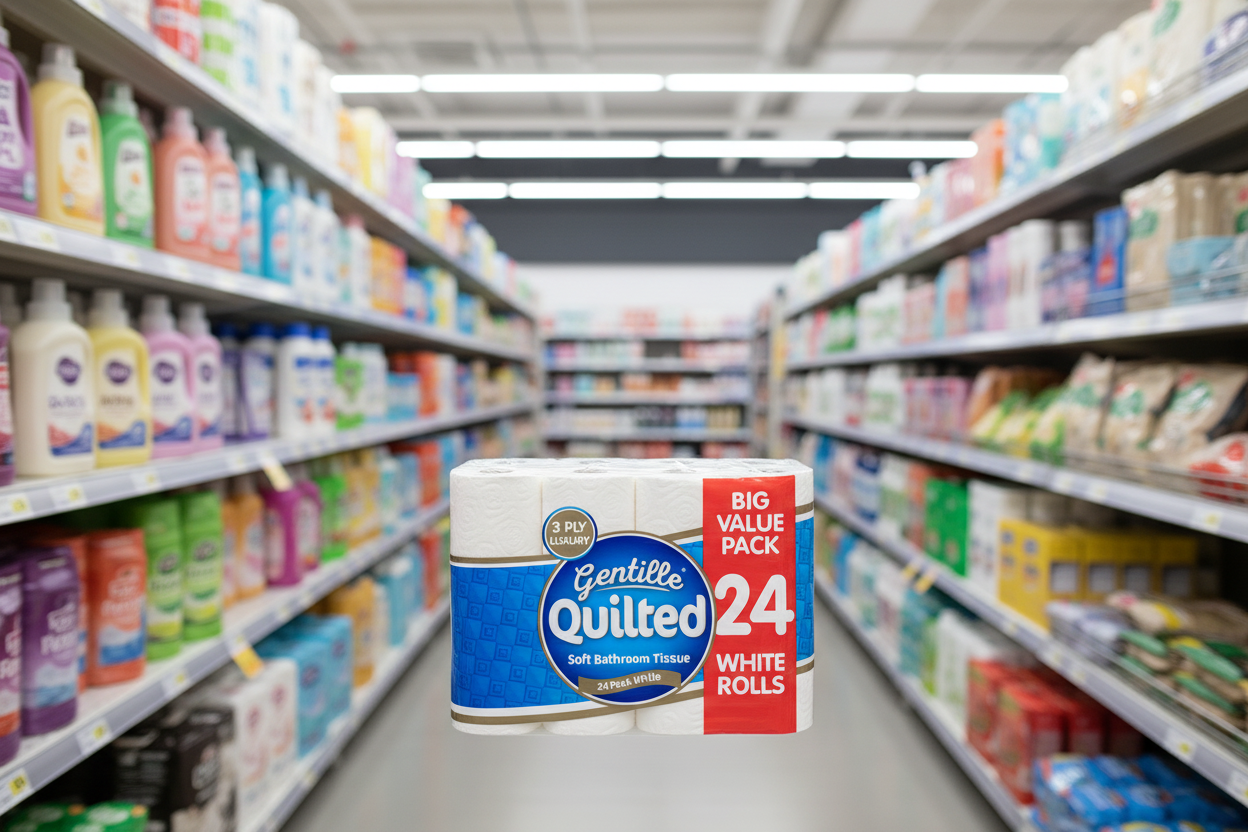 2 x Gentille Quilted White 24 Roll