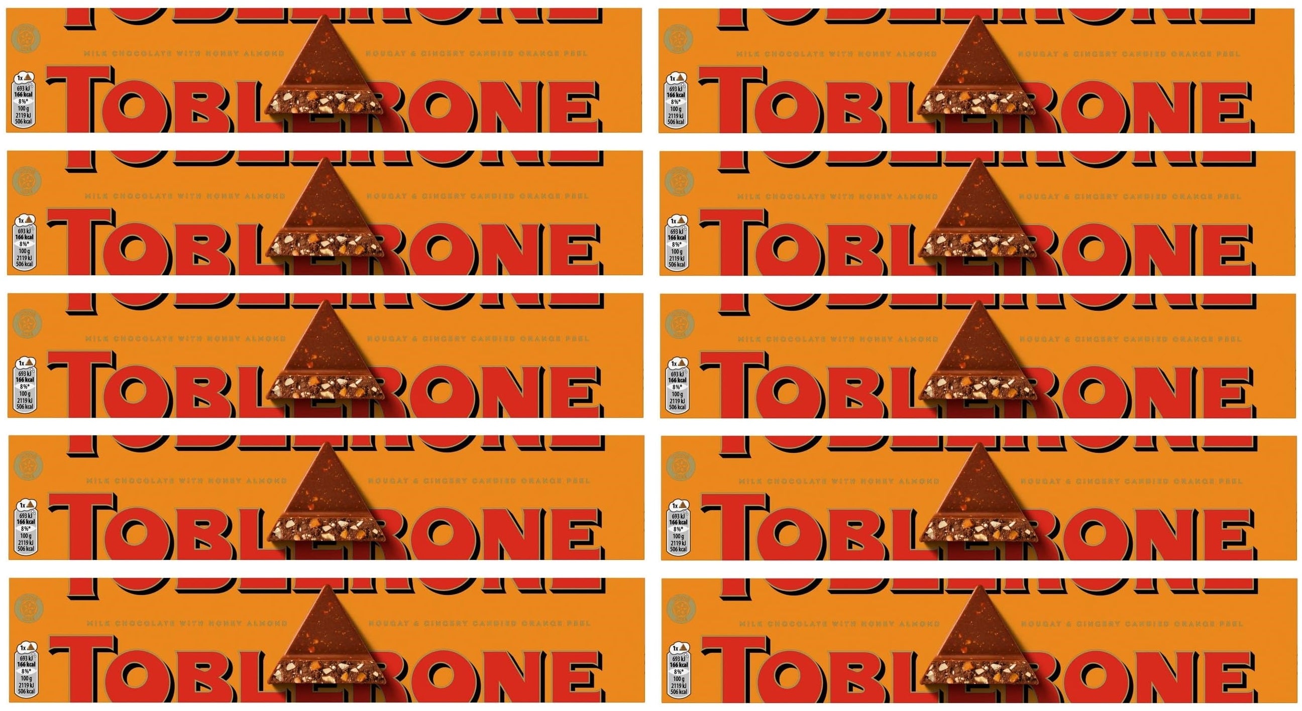 10 x Toblerone Orange Twist Chocolate Large Bar 360g