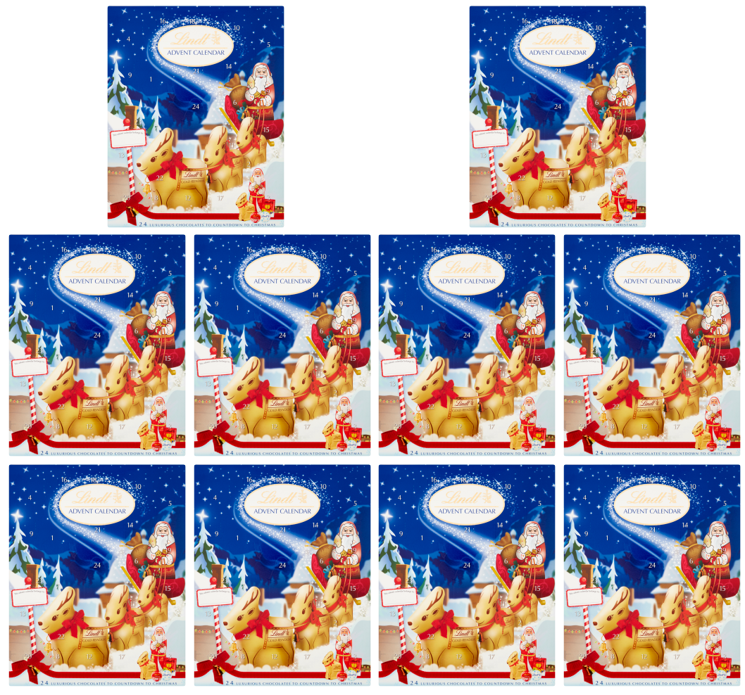 10 X Lindt Advent Calendar Milk 160GM