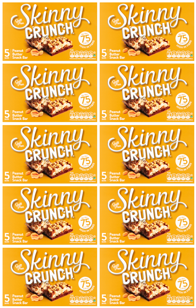 10 X Skinny Crunch Peanut Butter 5X20G