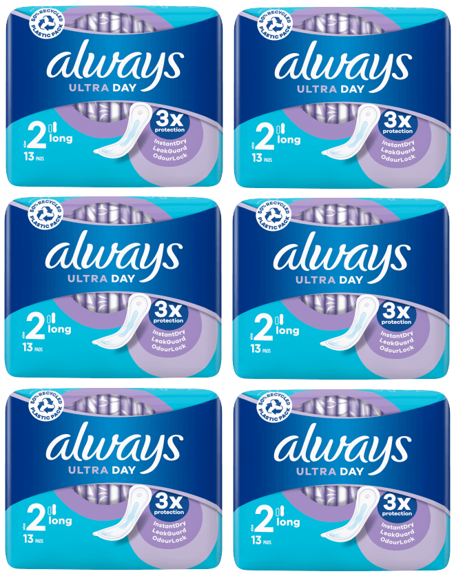 6 X Always Ultra Day Long 13 Pack