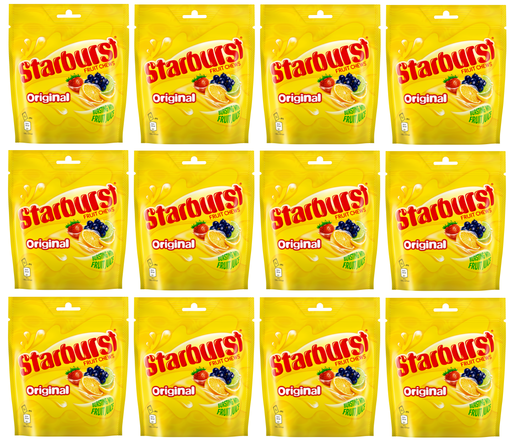 12 X Starburst Original Fruits Pouch 138Gm