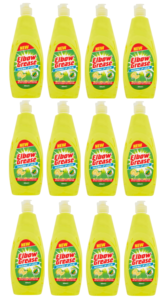 12 x Elbow Grease Washing Up Liquid - 600ML