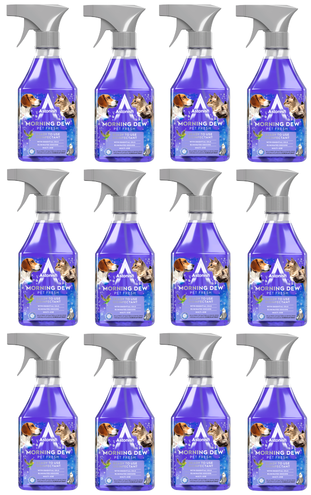 12 X Astonish Disinfectant Spray Morning Dew 550ML