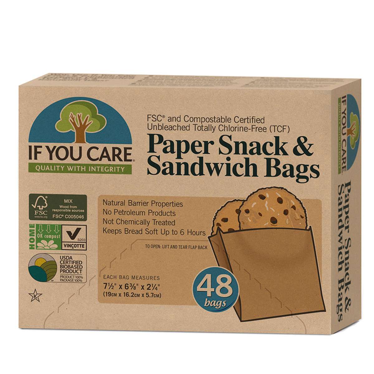 If You Care FSC Cert Unbleached Snack Sandwich Bags - 1pc