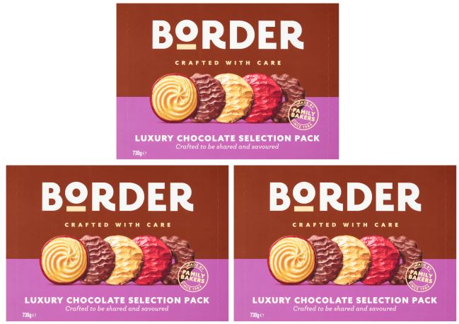 3 x Border Biscuits Luxury Chocolate Selection - 730GM