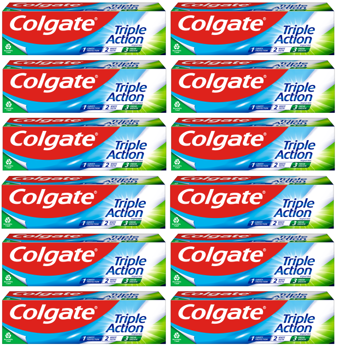 12 x Colgate Toothpaste Triple Action - 75Ml