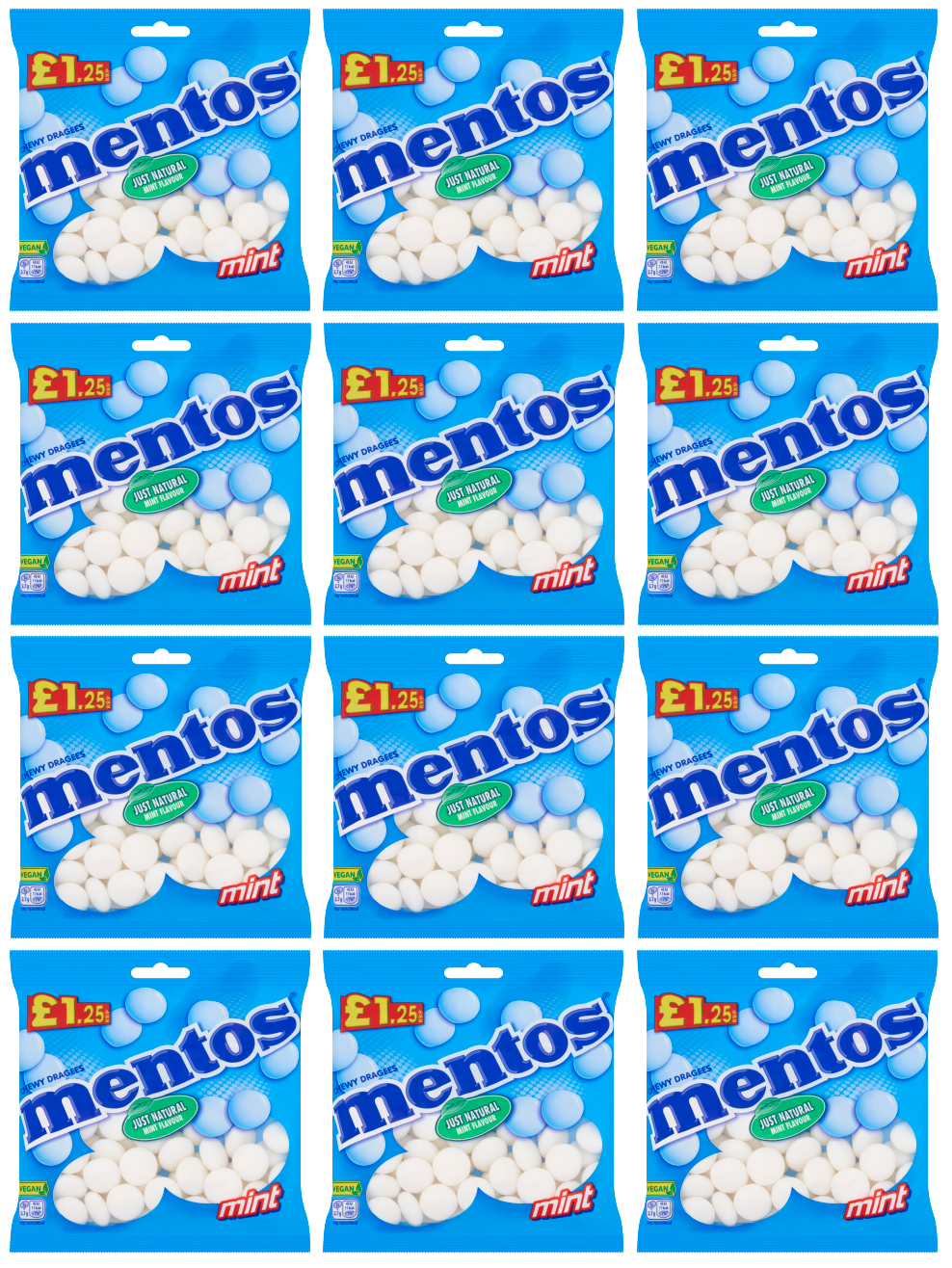 12 X Mentos Mint Bag 135G