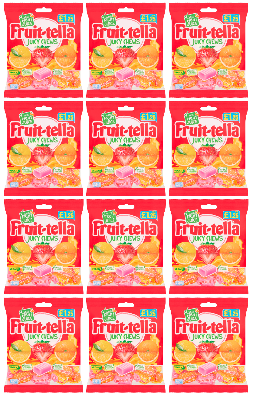 12 X Fruitella Juicy Chews Bag 135G