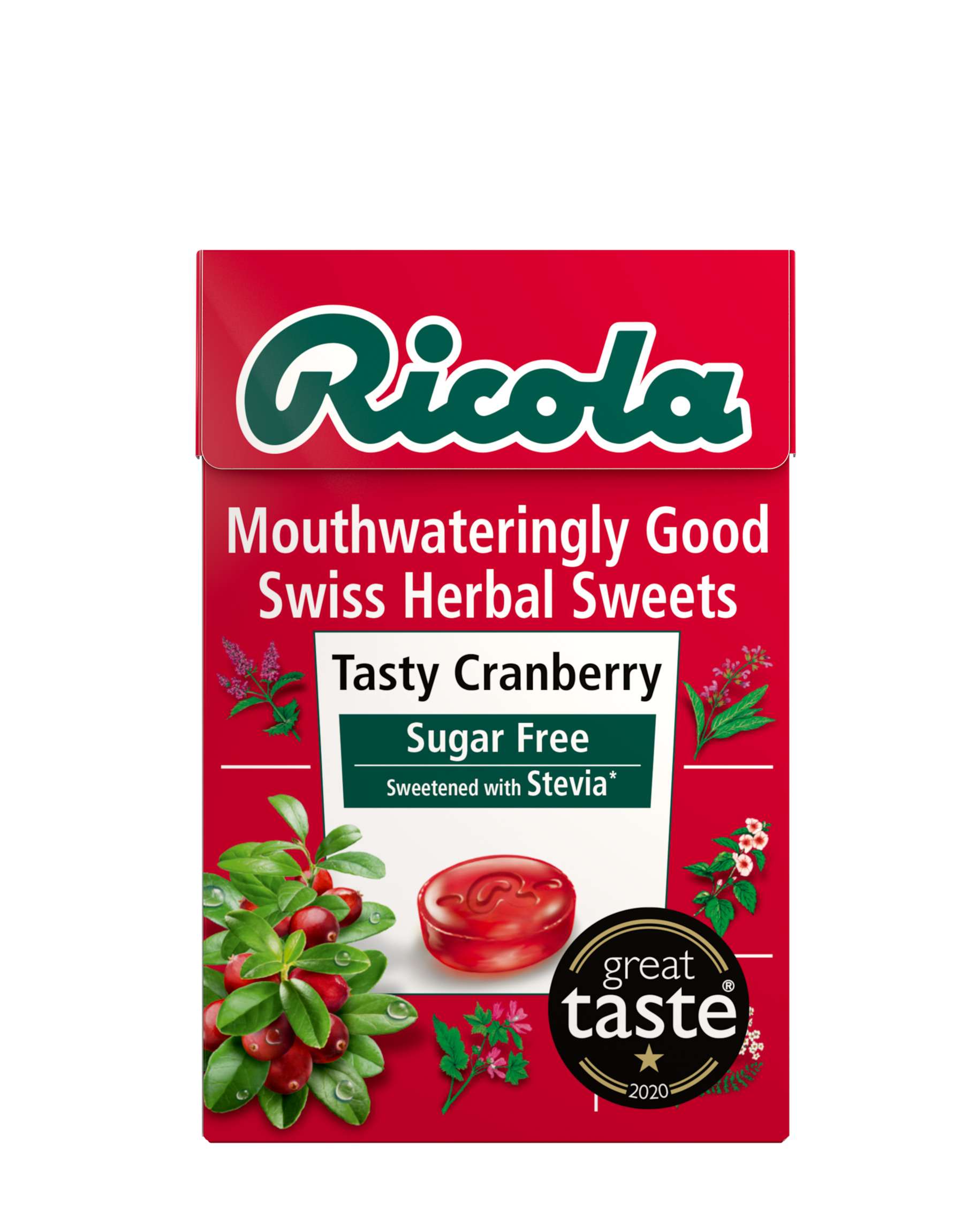 20 x Ricola Cranberry Sugar Free Box (Stevia) - 45g