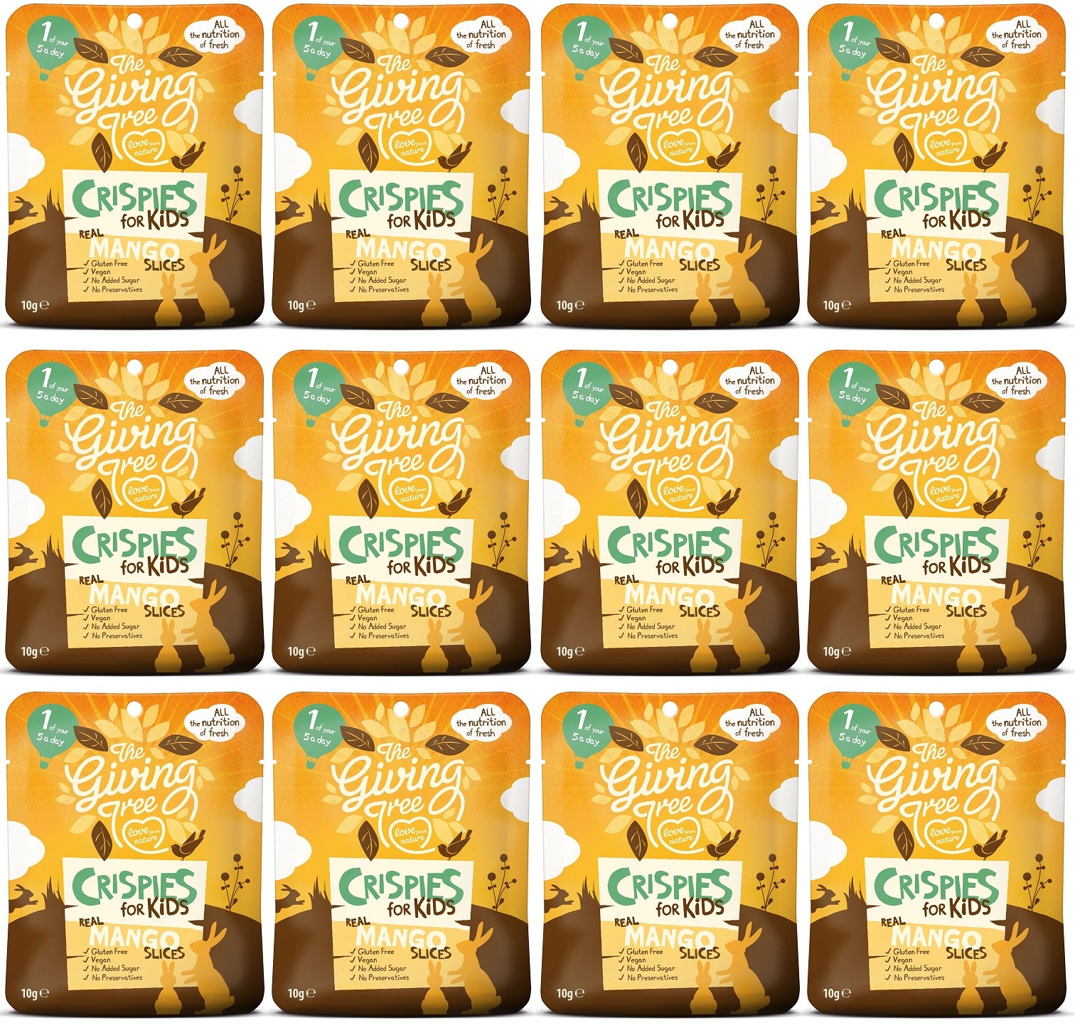 12 x Giving Tree Mango Crispies for Kids - 10g