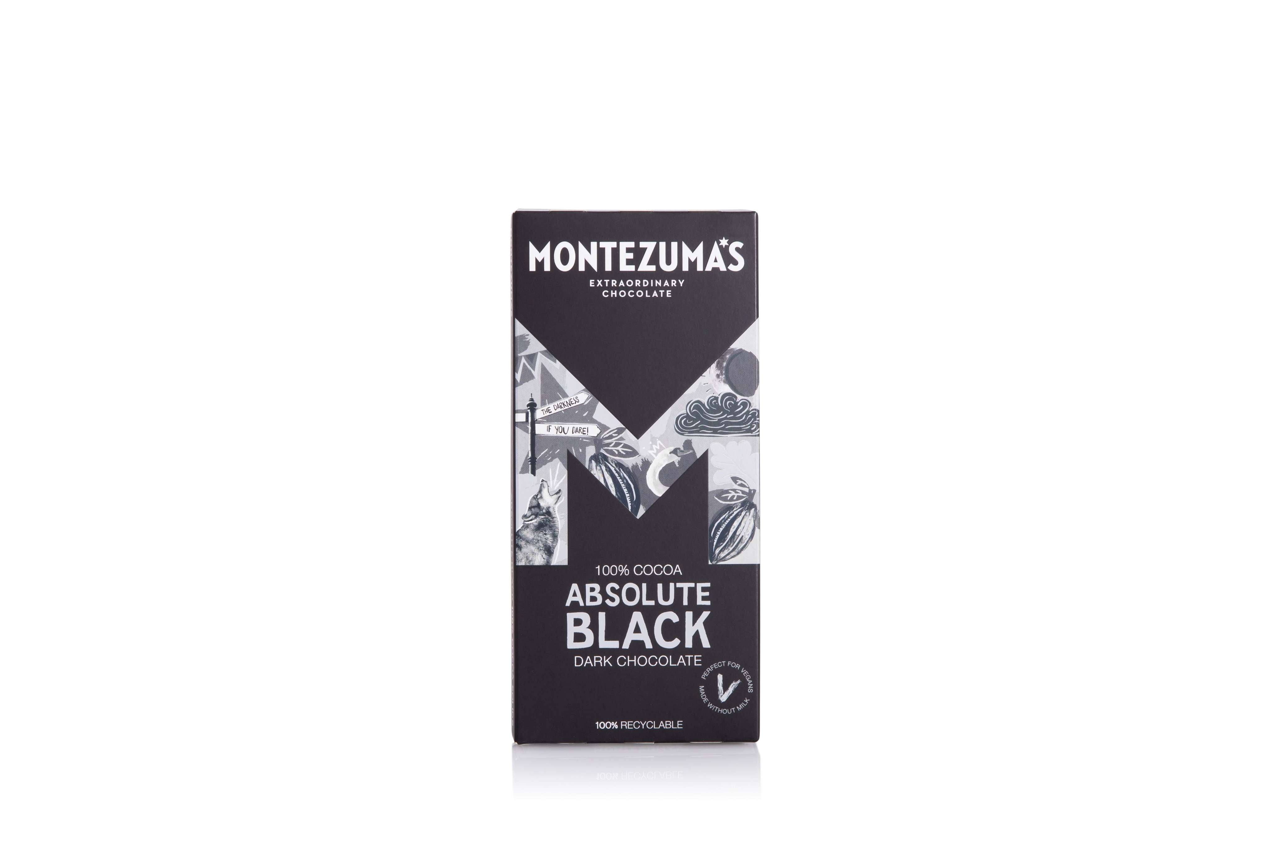 12 x Montezuma Absolute  Black 100% Cocoa  - 90g
