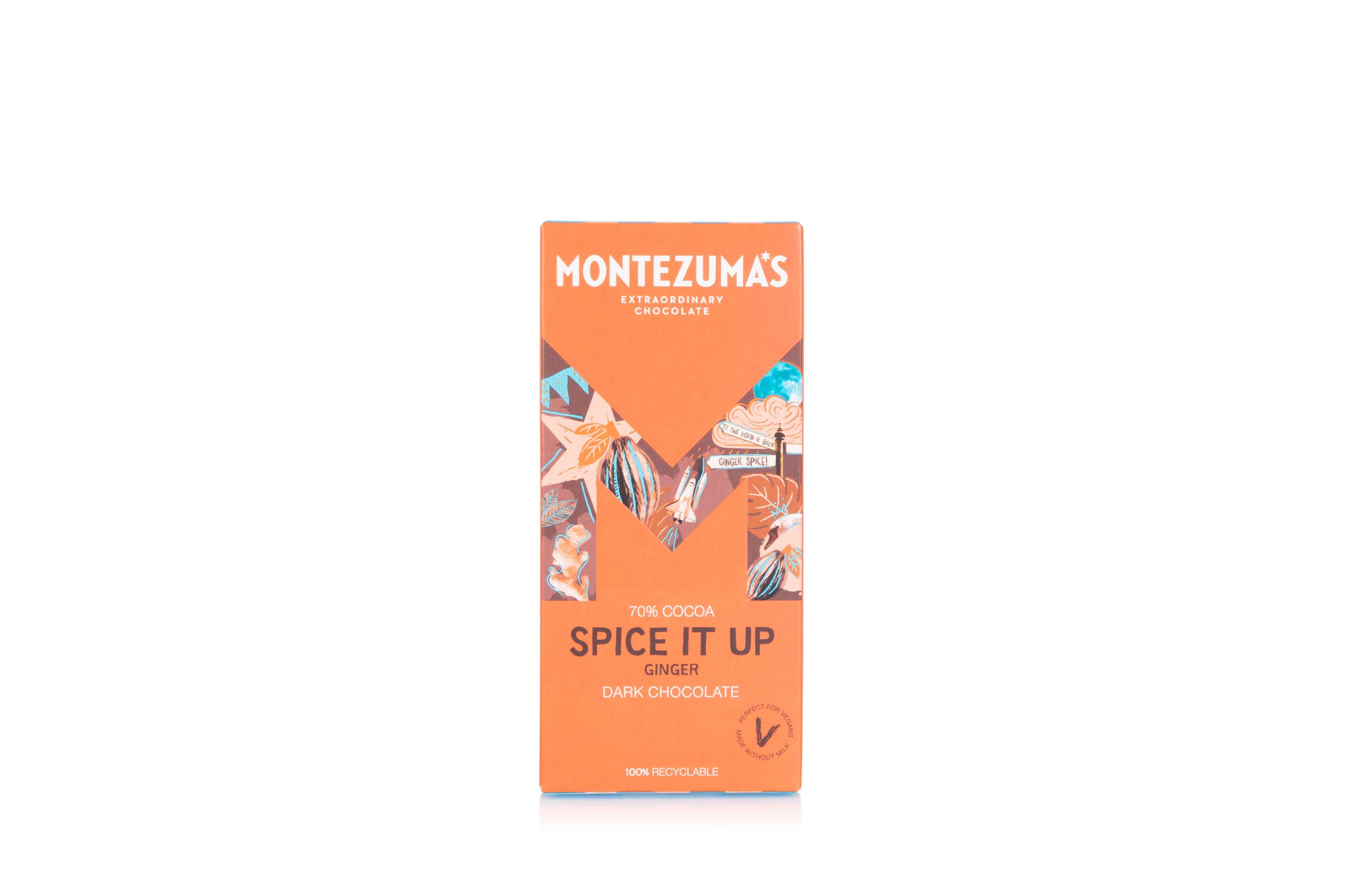 12 x Montezuma Spice It Up - Dark with Ginger - 90g