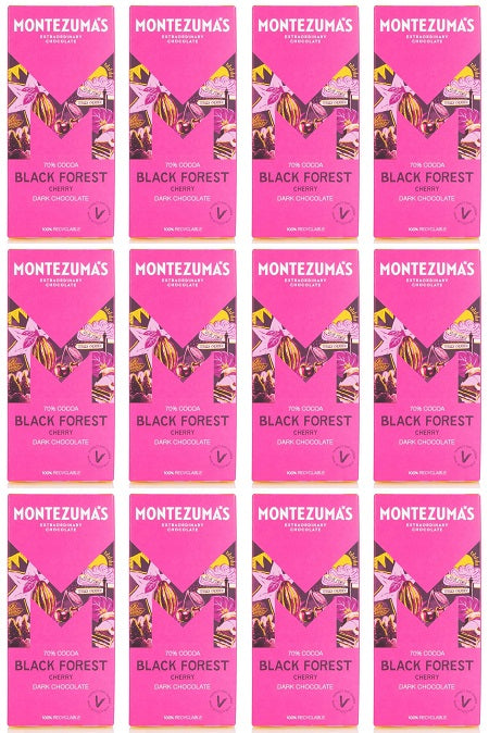 12 x Montezuma Black Forest - Dark with Cherry - 90g