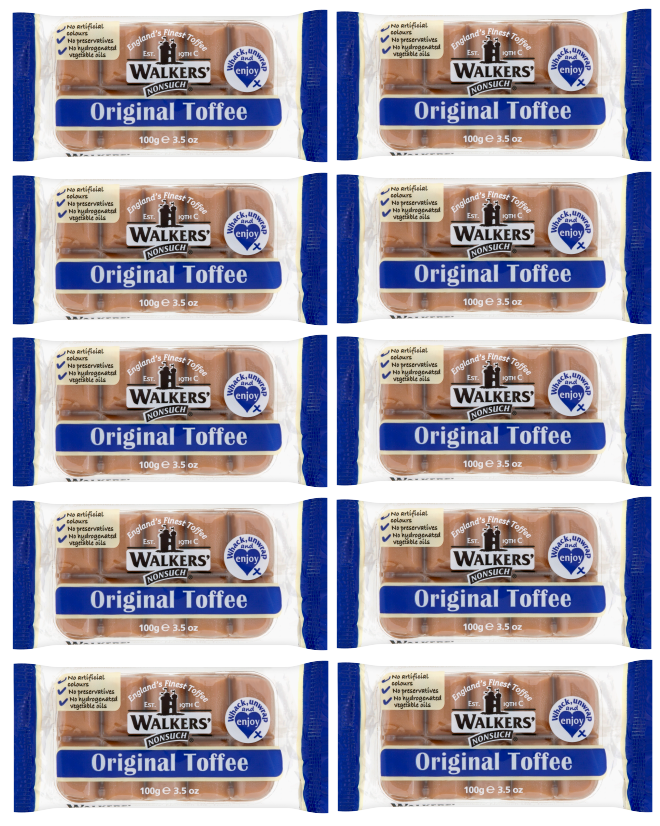 10 x Tray Walkers Plain Toffee 100Gm