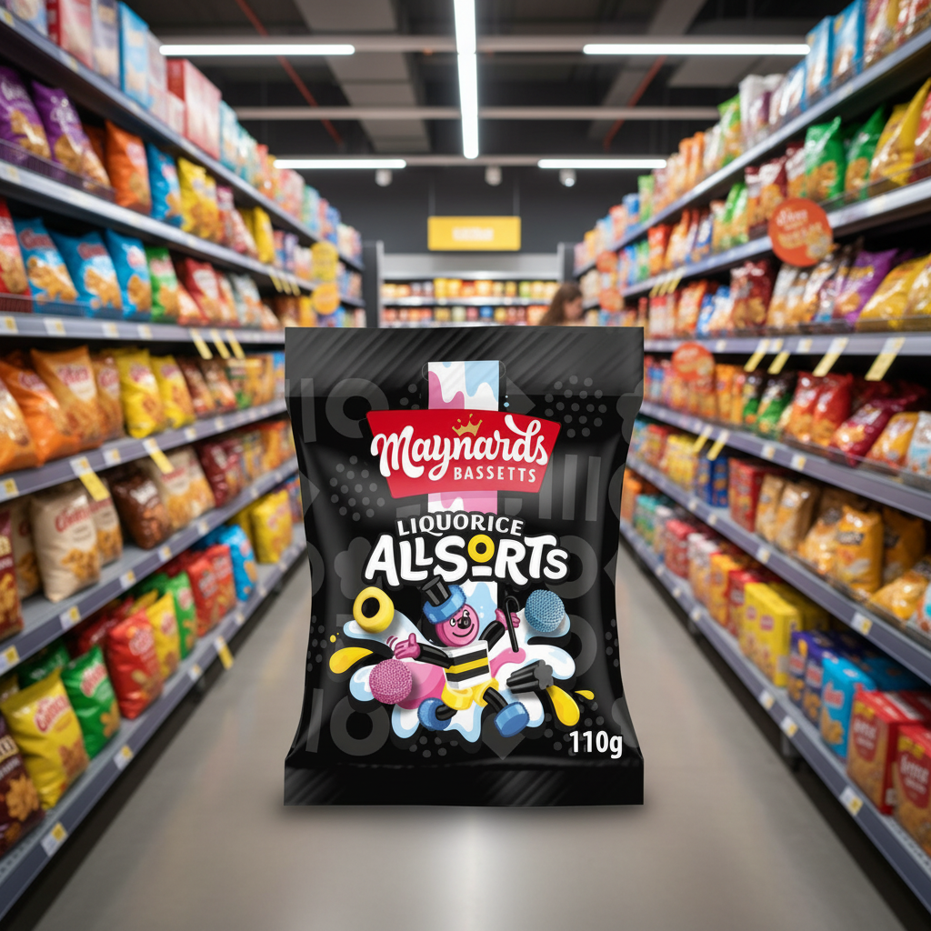 10 X Maynard Bassetts Liquorice Allsorts Sharing Bag - 110Gm