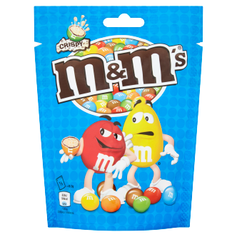 12 x M&M's Crispy Chocolate Pouch Bag 107g