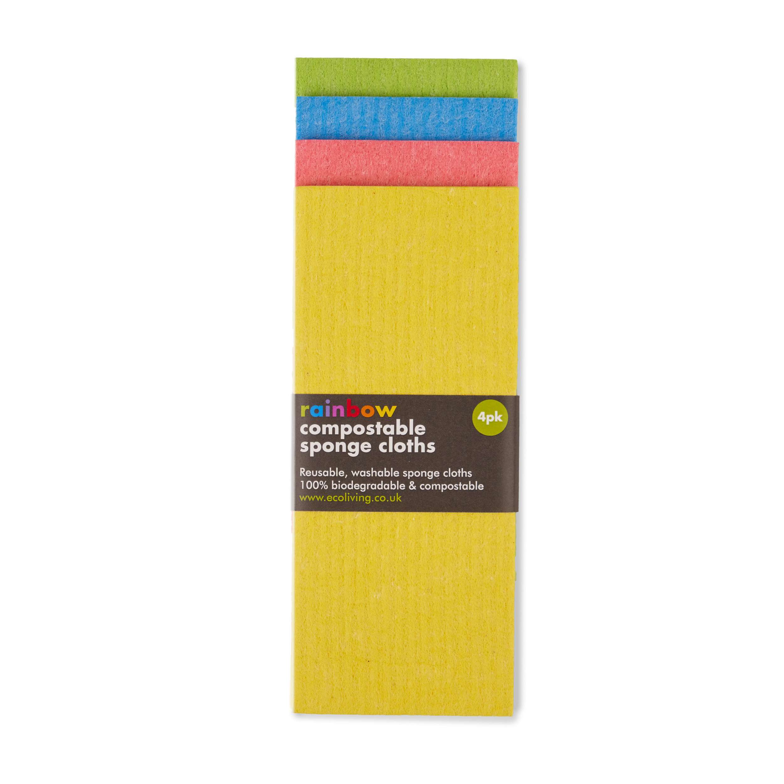 Ecoliving Compostable Cleaning Cloth Rainbow 4 Pack - 1pc