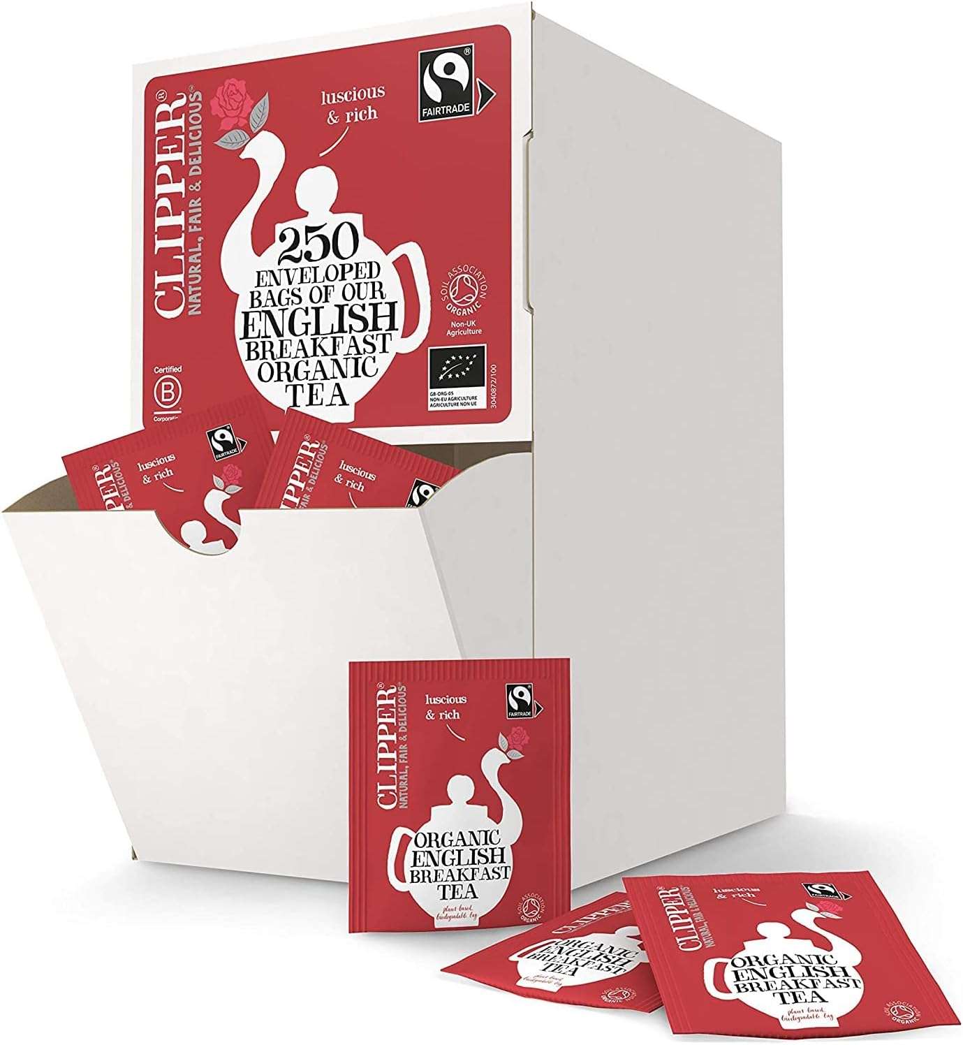 Clipper FT Org Special Eng Breakfast 250 Envelopes - 550g