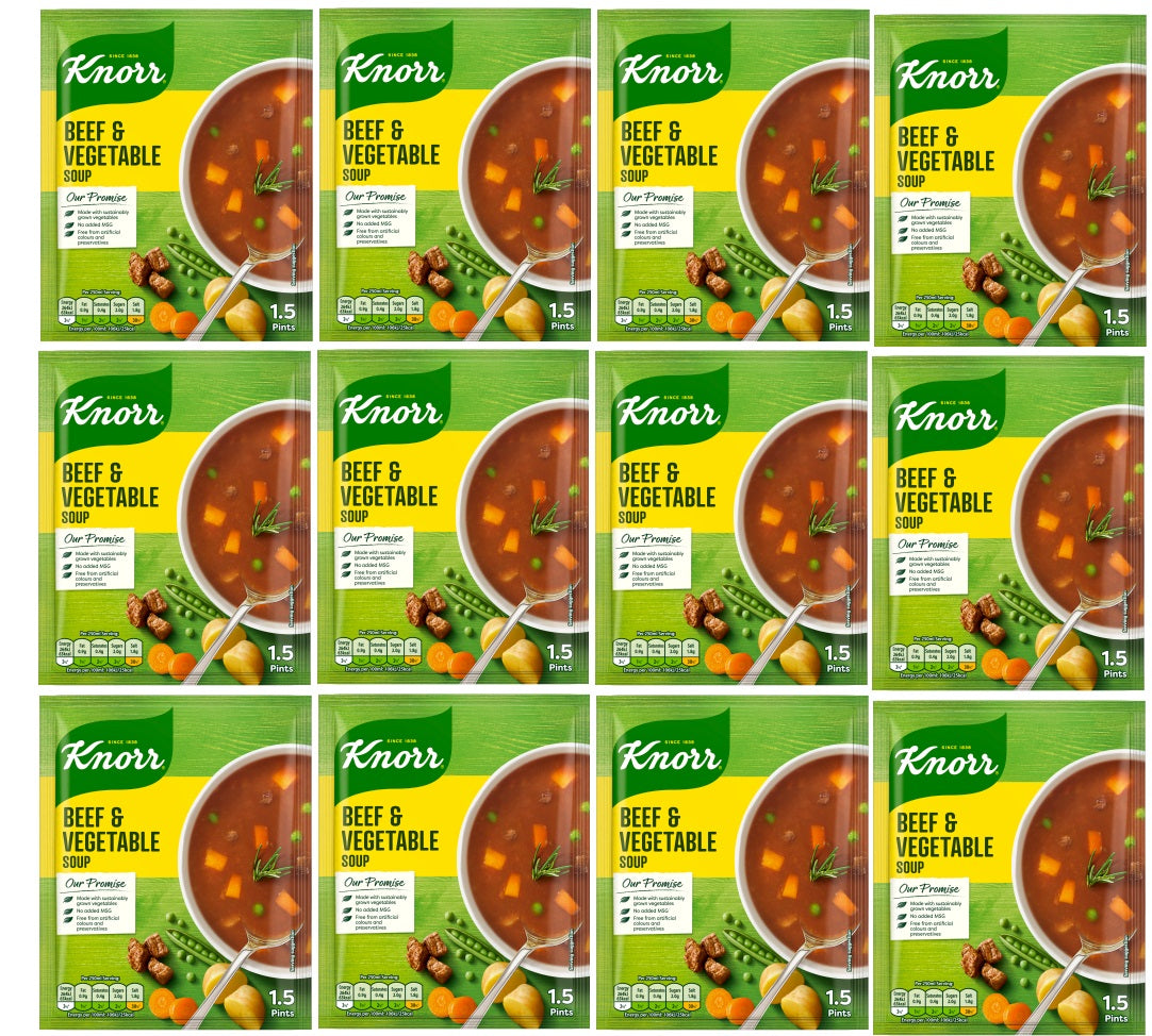 12 x Knorr Soup Beef & Veg 60G