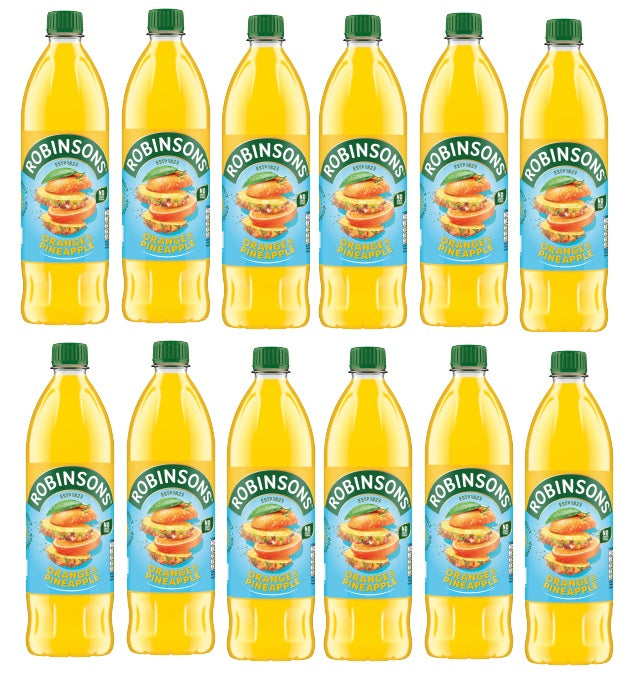 12 x Robinsons Orange & Pineapple 1L Sugar Free