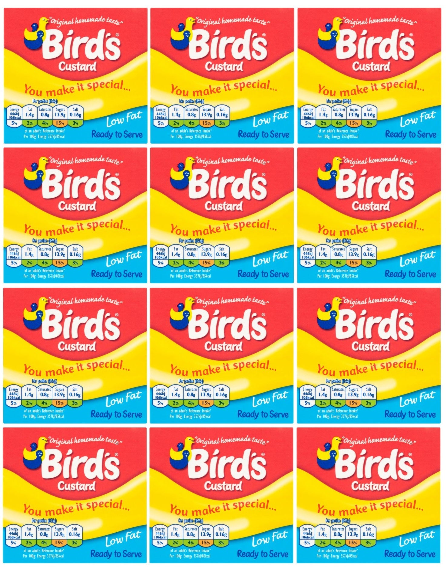 12 x Bird's Custard Carton 500G