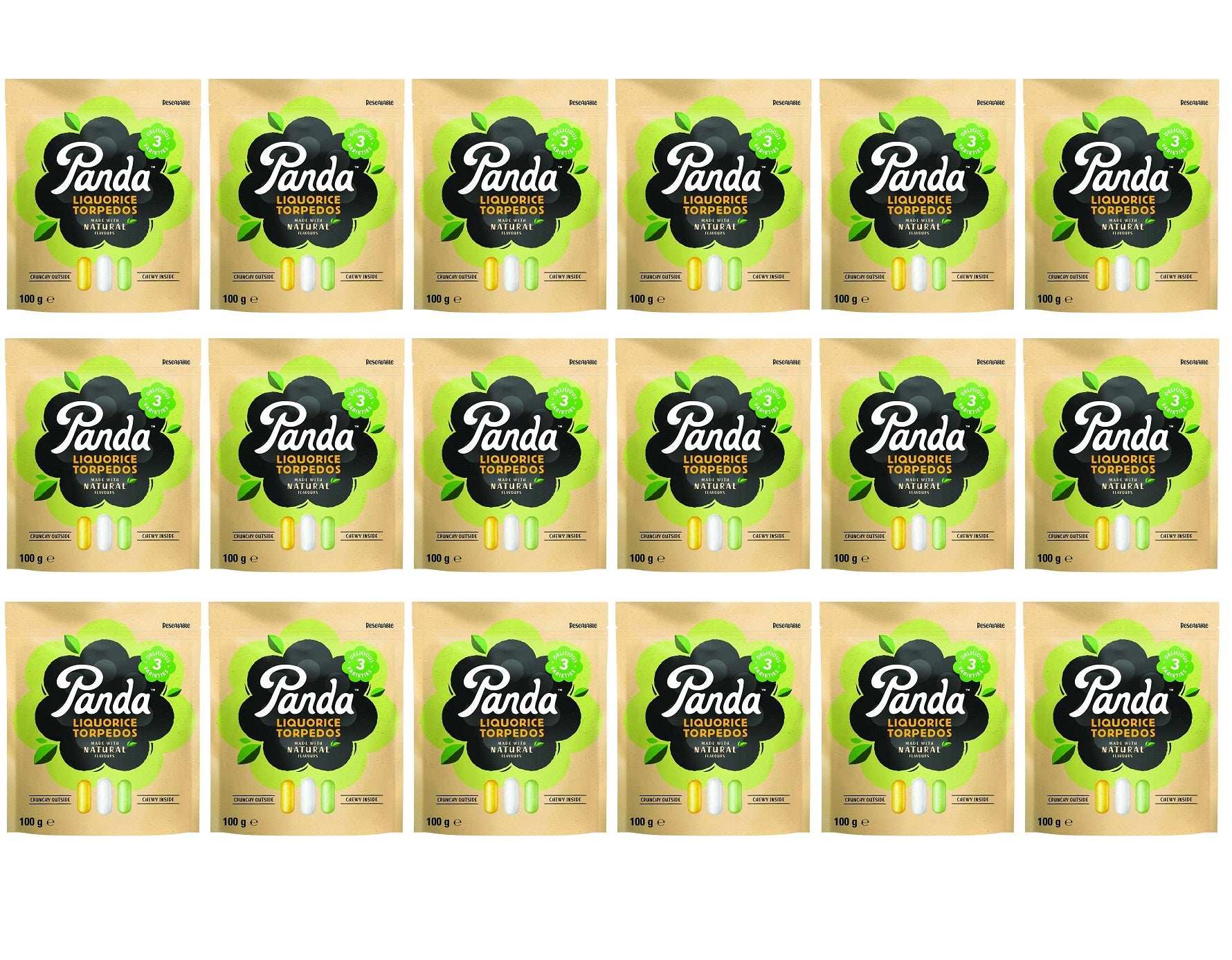18 x Panda  Natural Liquorice Torpedos - 100g