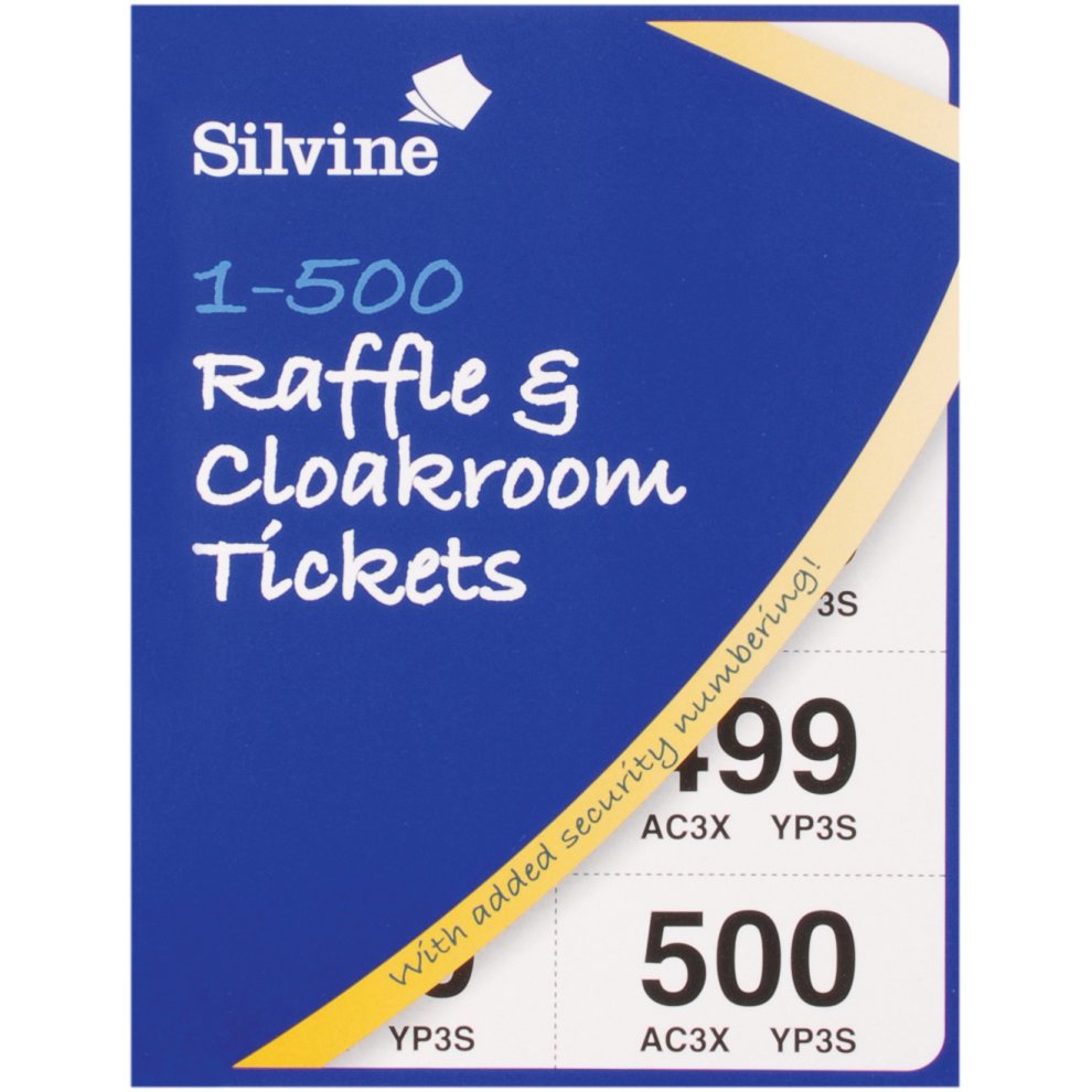 12 x Silvine 1-500 Raffle & Cloakroom Tickets