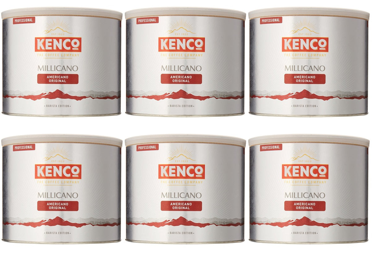 6 x Kenco Millicano Americano Original Instant Coffee Tin 500G