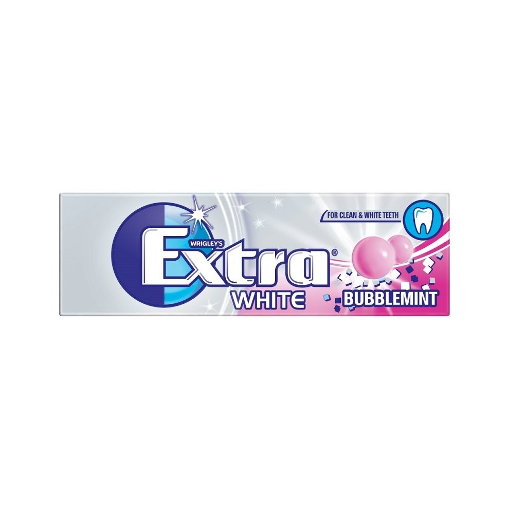 30 x Extra White Bubblemint Sugarfree Chewing Gum 10 Pieces