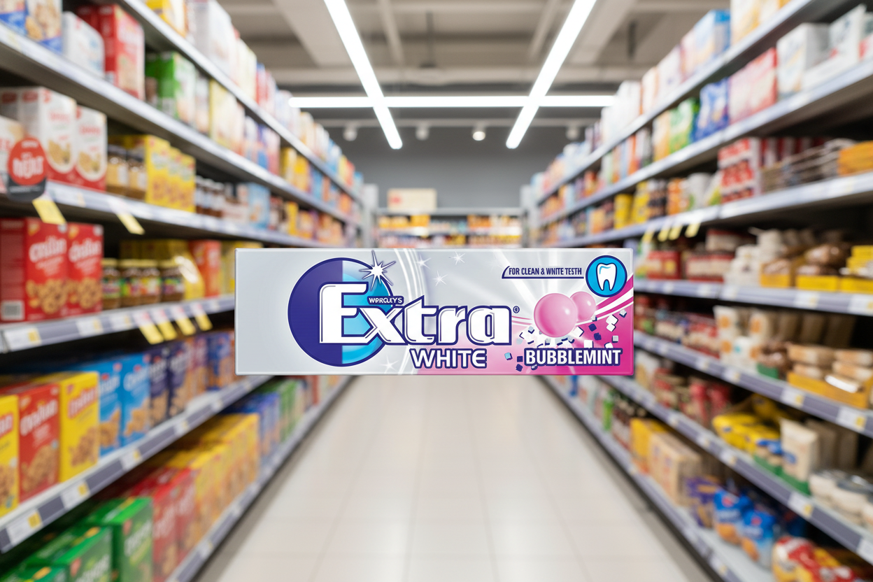 30 x Extra White Bubblemint Sugarfree Chewing Gum 10 Pieces