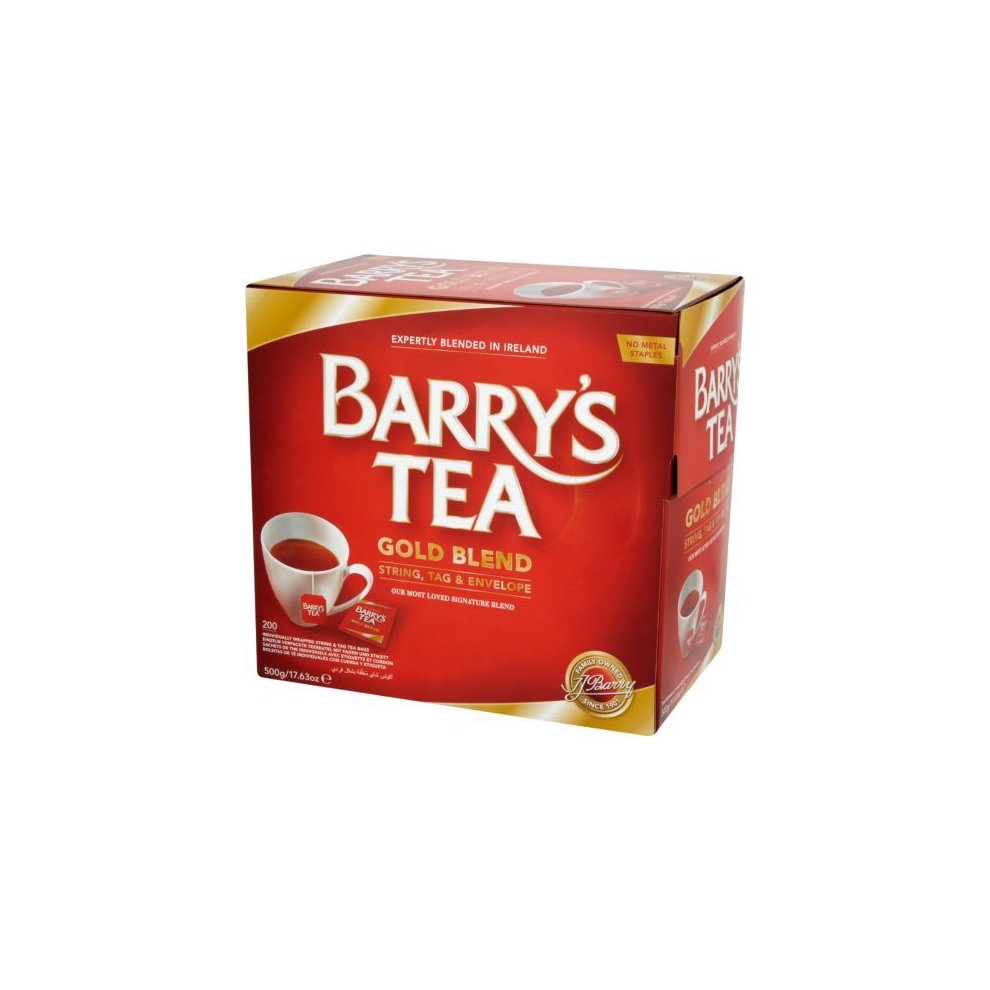 Barry's Tea Gold Blend String Tag & Envelope 200 Tea Bags 500G