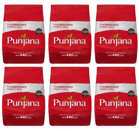 6 x Thompson's Punjana 440 Tea Bags 1Kg