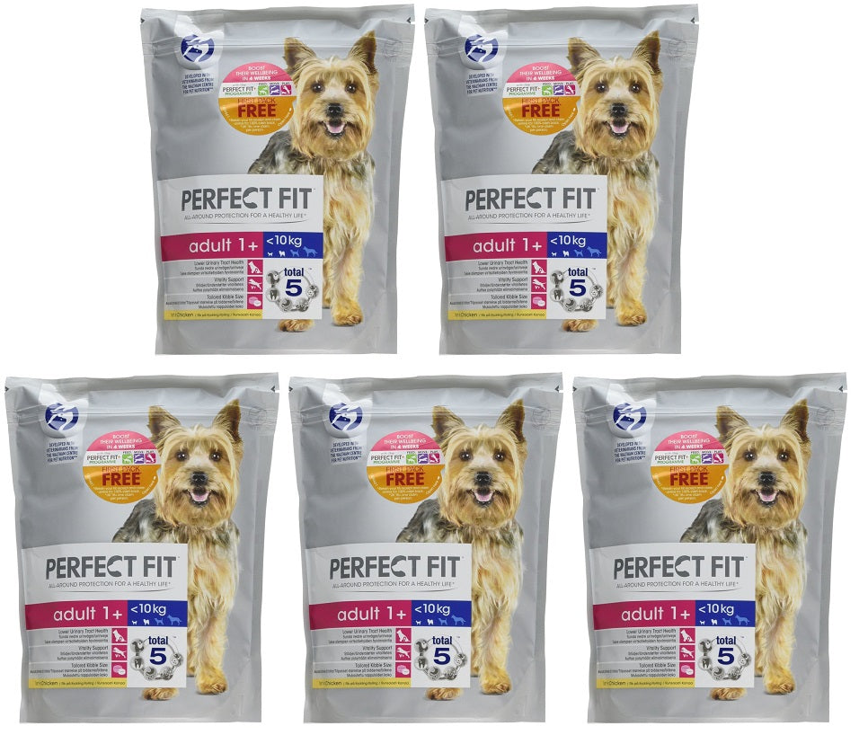 5 x Perfect Fit Adult 1+ Small Dry Dog Food Rich In Chicken 825G