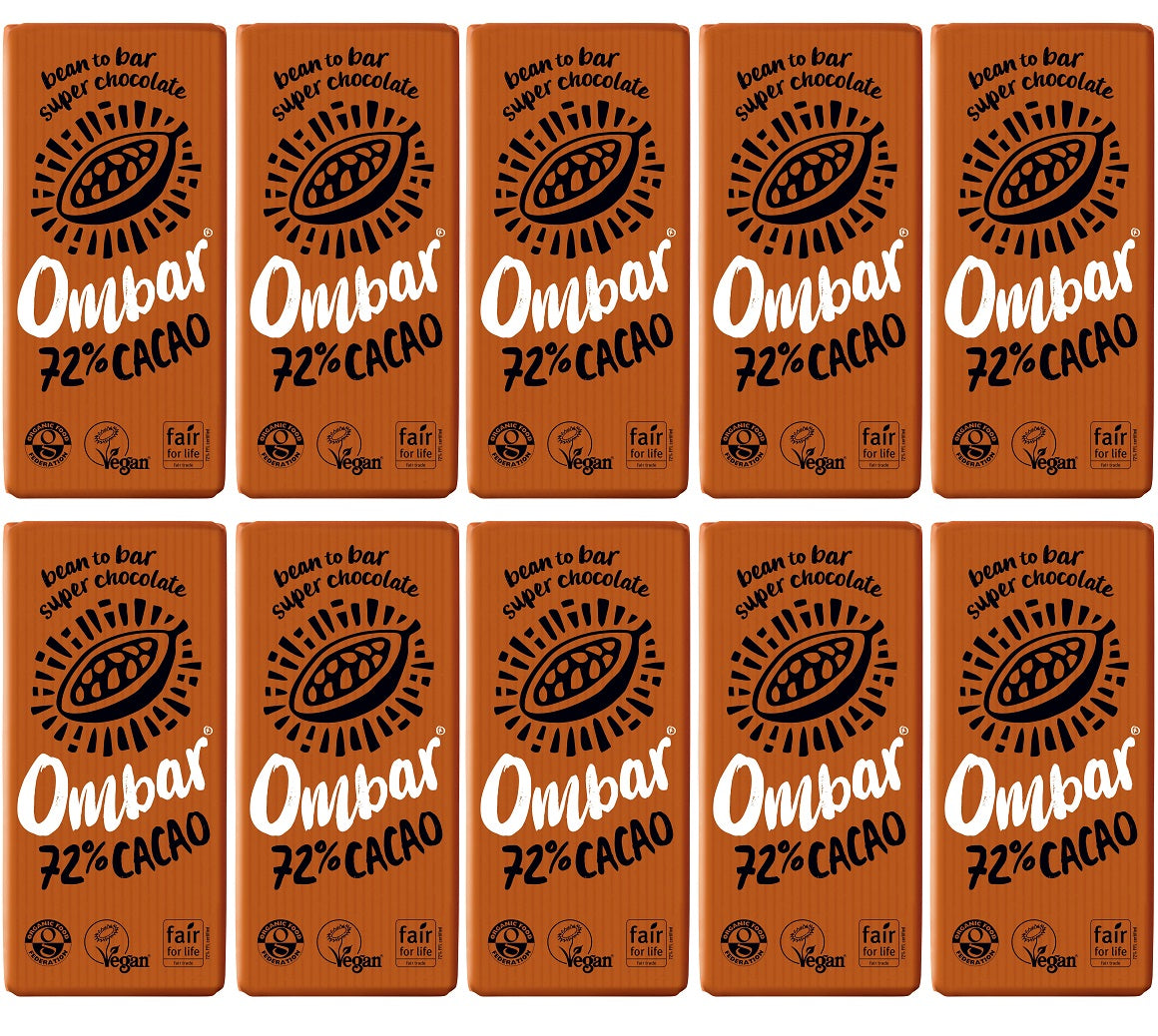 10 x Ombar 72% Cacao - 70g